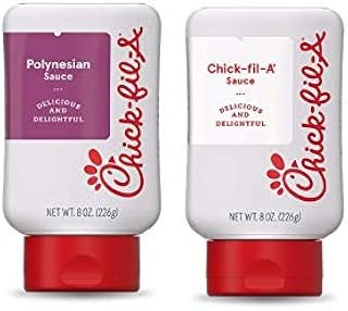 Chick fil A Sauce Squeeze Bottles - Bundle - Classic Chick-fil-A Sauce and Polynesian Sauce - 8 ounces each - Resealable Container for Dressings, Marinades, and Sauces