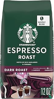 Starbucks Whole Bean Coffee, Dark Roast Coffee, Espresso Roast, 100% Arabica, 1 bag (12 oz)