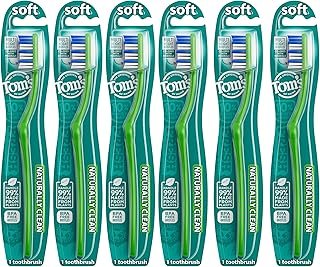 Tom's of Maine Naturally Clean Toothbrush, Soft, 6-Pack