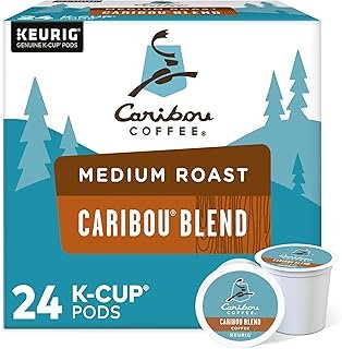 Caribou Coffee Keurig Single-Serve K-Cup Pods, Caribou Blend Medium Roast Coffee, 24 Count