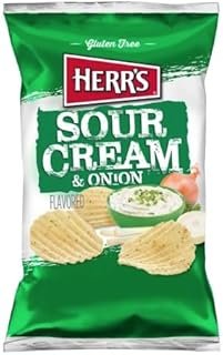 HERR'S Sour Cream and Onion Potato Chips, 1 oz (Pack of 7)