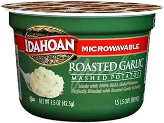 Idahoan Microwavable Roasted Garlic Mashed Potato Cup, 1.5 oz (Pack of 3)3