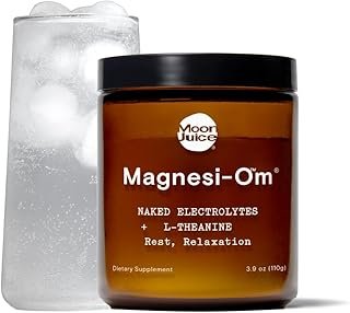 Moon Juice Magnesi-Om, Unflavored - Jar (30 Servings) - Brain Health & Rest - Magnesium Powder - L-Theanine - Regularity - Glass Bottle - 3rd Party Tested - 100% Traceable - Vegan & Non GMO - 4.2oz