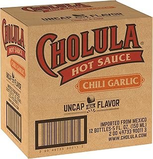 Cholula Hot Sauce, Chili Garlic, Kosher, 5 Fluid Ounce (Pack of 12)