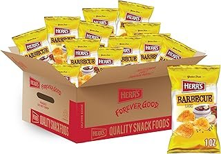 HERR'S Barbecue Potato Chips, 1 Ounce (Pack of 42 Bags) – Smoky BBQ Chips in Snack-Size Bags – Great for Grab-and-Go Snacking