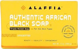 Alaffia Unscented Authentic African Black Soap, 5 Oz