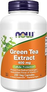 NOW Foods Supplements, Green Tea Extract 400 mg with Vitamin C for Dietary, Cellular Protection*, 250 Veg Capsules
