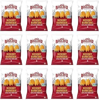 Boulder Canyon |Hickory Barbeque | Kettle Style Potato Chips| 1.5 Ounce | Pack of 12 Bundled by SUPERDEALS with Mystery Bonus Gift