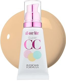 Physicians Formula Super CC+ Cream Foundation, Light Medium, Dermatologist Approved, Color-Correction and Care All-Over Blur CC Cream