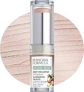 Physicians Formula Organic Wear All Natural Dewy Highlighter Stick Makeup, Stick Cream To Powder, Dew Frost, Dermatologist Tested