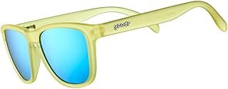 goodr Swedish Meatball Hangover Polarized Sunglasses for Men & Women, Medium Sized (OG), Yellow Translucent Frames with Blue Mirrored Reflective Lens, UV400 Protection, No Slip, No Bounce