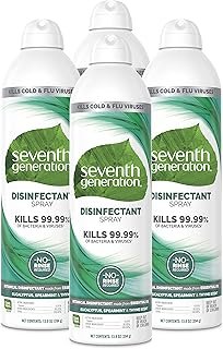 Seventh Generation Disinfectant Spray, Eucalyptus Spearmint & Thyme Scent, 13.9 Ounce (Pack of 4)