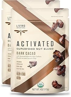 Living Intentions Sprouted Organic Nut Blend– Dark Cacao– NonGMO – Gluten Free – Vegan – Paleo – Kosher – 4 Ounce Unit (Pack of 2)