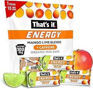 That’s it. Mango Lime Energy Mini Bars | 100mg Natural Caffeine |Mango Lime| Allergy-Friendly, Nut Free, Organic, Non-GMO, Gluten-Free Snacks | 15 Count