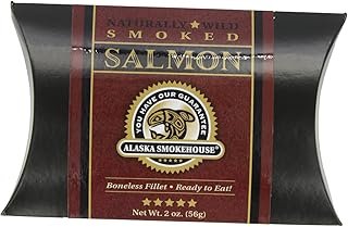 Alaska Smokehouse Smoked Fillet In A Black Box With A Crimson Wrap, Salmon, 2 Ounce