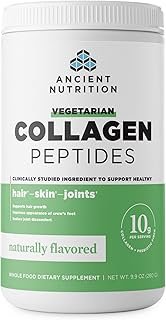 Ancient Nutrition Vegetarian Collagen Peptides, Collagen Peptides Powder, Collagen Powder with Natural Flavor, Prebiotics and Probiotics, Supports Healthy Skin, Hair, Joints, Digestion, 28 Servings