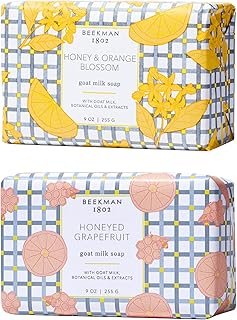 Beekman 1802 Honeyed Grapefruit and Honey & Orange Blossom 9oz Goat Milk Bar Soap Bars