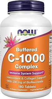 NOW Foods Supplements, Vitamin C-1000 Complex with 250 mg of Bioflavonoids, Buffered, Antioxidant Protection*, 180 Tablets