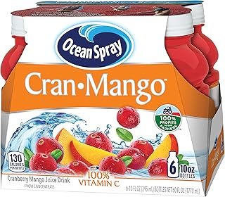 Ocean Spray Cran-Mango™ Cranberry Mango Juice Drinks, 10 Fl Oz Bottles, 6 Count (Pack of 1)