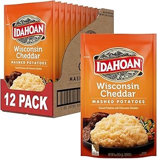 Idahoan Wisconsin Cheddar Mashed Potatoes, 12 Pouches (4 servings each)