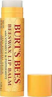 Burt's Bees Lip Balm, Lip Moisturizer With Responsibly Sourced Beeswax, with Vitamin E & Peppermint Oil, Natural Origin Moisturizing Care, 1 Tube, 0.15 oz.