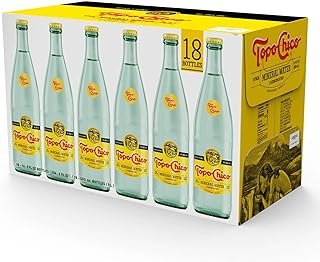 Topo Chico Carbonated Mineral Water, Glass Bottles 16.9 fl. oz., 18 304.2 Fl Oz