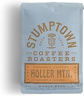 STUMPTOWN COFFEE ROASTERS Whole Bean Organic Coffee, Holler Mountain, 12 Ounce. Full-Bodied Signaure Blend, Latin American African Coffee Blend, Perfect for Espresso, Drip or French Press Brewing