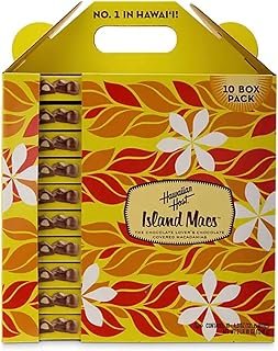 Hawaiian Host Island Macs Tiare Milk Chocolate Covered Macadamia Nuts 5 oz Boxes (12 Boxes)