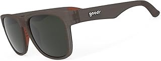 goodr Just Knock It On! Polarized Sunglasses for Men & Women, Large Sized (BFG), Dark Brown Translucent Frames with Copper High Contrast Lenses, UV400 Protection, No Slip, No Bounce