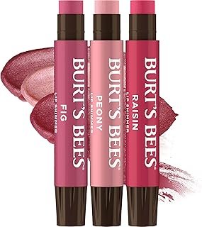 Burt's Bees Lip Shimmer Nude Collection, Tinted Lip Balm Stick, Moisturizing for All Day Hydration with Natural Glowy Pigmented Finish & Buildable Color, 3 Warm Shades; Value Pack, 3 Tubes x 0.09 Oz