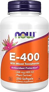 NOW Foods Supplements, Vitamin E-400 IU Mixed Tocopherols, Antioxidant Protection*, 250 Softgels
