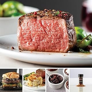 Premier Steakhouse Gift Bundle (4x Butcher's Cut Filet Mignons, 4x PureGround Filet Mignon Burgers, 4x Individual Scalloped Potatoes, 4x Individual Chocolate Souffles, 1 jar Omaha Steaks
