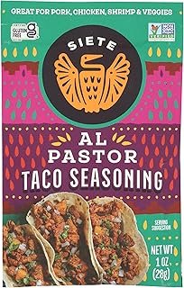 Siete Al Pastor Taco Seasoning Mix | Seasoning for Pork, Chicken, Shrimp, and Veggies | Gluten Free | Vegan | Non GMO | Whole30 Approved | 1 Packets (7 Servings)