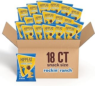 HIPPEAS Chickpea Tortilla Chips, Rockin’ Ranch, 1 Ounce (Pack of 18), 3g Protein, 3g Fiber, Vegan, Gluten-Free, Crunchy, Plant Protein Snacks