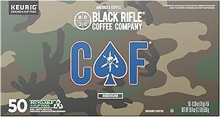 Black Rifle Coffee Company CAF, 50 Count, Medium Roast K Cups - Single Serve K Cups Coffee Pods - Kcup Pods Compatible with Keurig 1.0 & 2.0 - Made from Arabica Beans