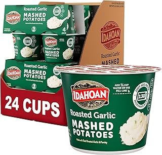 Idahoan Roasted Garlic Instant Mashed Potatoes 1.5 oz Cup, (24 count)
