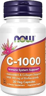 NOW Foods Supplements, Vitamin C-1,000 with Rose HIPS & Bioflavonoids, Antioxidant Protection*, 30 Veg Capsules