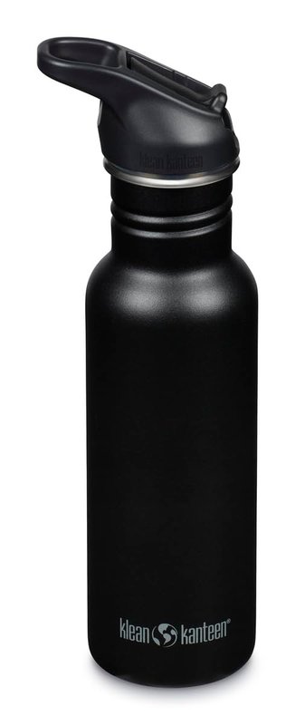 Klean Kanteen 18 oz Classic Water Bottle with Flip Seal Sport Cap & Straw - 100% Leakproof Spout & Cap - Durable, BPA-Free & Stainless Steel Material - Easy-Sip Water Bottle - Peach Parfait