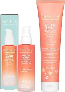 Pacifica Beauty Glow Baby VitaGlow Face Lotion and Brightening Face Wash Set, Skincare, Vitamin C and E, AHA, Exfoliator, Cleanser, Hydrating, Moisturizer, Vegan, 1.7 fl oz and 5 fl oz (Set of 2)