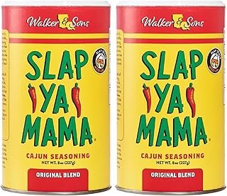 SLAP YA MAMA Original Blend Cajun Seasoning - 8 oz Can, All Natural, MSG Free, Kosher - Authentic Louisiana Flavor (2 Pack)