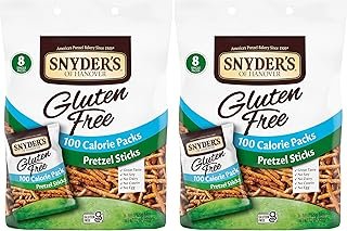 Snyder's of Hanover Gluten Free Pretzel Sticks, 100 Calorie Individual Packs, 8 Ct (Pack of 2)
