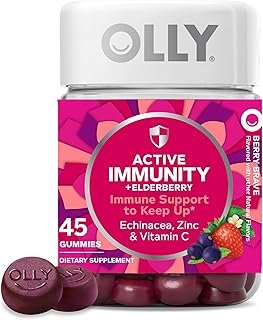 OLLY Immunity Gummy, Immune Support, Elderberry, Zinc, Vitamin C, Supplement, Berry Flavor, 15 Day Supply - 45 Count