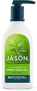 JASON Natural Body Wash & Shower Gel, De-Stress Cannabis Sativa Seed Oil, 30 Oz