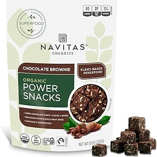 Navitas Organics Superfood Power Snacks, Chocolate Cacao, 8oz. Bag — Organic, Non-Gmo, Gluten-Free