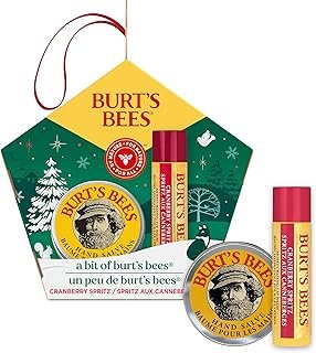 A Bit of Burt's Bees Cranberry Spritz Lip Balm and Hand Salve Gift Set, Natural Origin Skin Care and Lip Care, 2-Piece Set, 0.15 oz./0.3 oz.