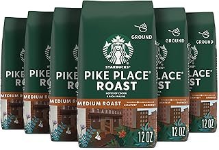 Starbucks Ground Coffee, Medium Roast Coffee, Pike Place Roast, 100% Arabica, 6 bags (12 oz each)