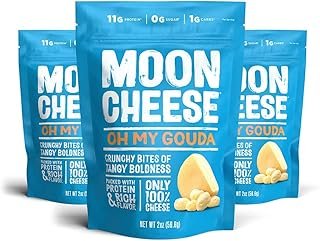 Moon Cheese Oh My Gouda Cheese Bites, 2 Ounce, 3-Pack, Crunchy, Packed With Protein & Calcium, Keto, Gluten Free