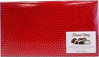 Fannie May Milk and Dark Chocolate - Assorted Chocolates, Signature Heart Print Wrap Chocolate Candy Gift Box, 1 lb