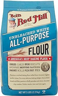 Bob's Red Mill Unbleached White All Purpose Baking Flour, 5 Pound (Pack of 4)