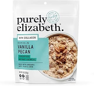 Purely Elizabeth Collagen Oatmeal, Vanilla Pecan, Made with Organic Oats, Amaranth, Quinoa, and Chia Seeds, Gluten-Free, Non-GMO (8oz Bag)